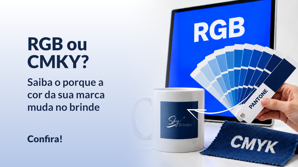 RGB ou CMYK: por que a cor da sua marca muda no brinde (e como garantir o tom certo)